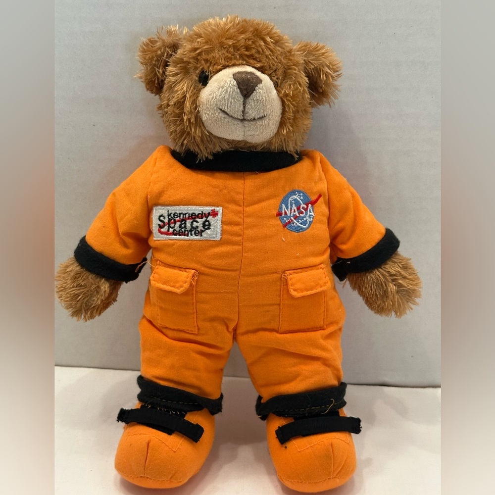 Kennedy Space Center Bear Plush Toy NASA Orange Jumpsuit Astronaut Plush